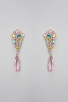 Gold Plated Cubic Zirconia Dangler Earrings