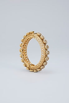 Gold Finish Pearl Kadas (Set Of 2)