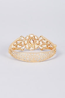 Gold Plated Kundan Polki & Ruby Stone Bangle