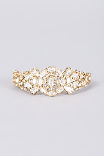 Gold Plated Kundan Polki Bangle