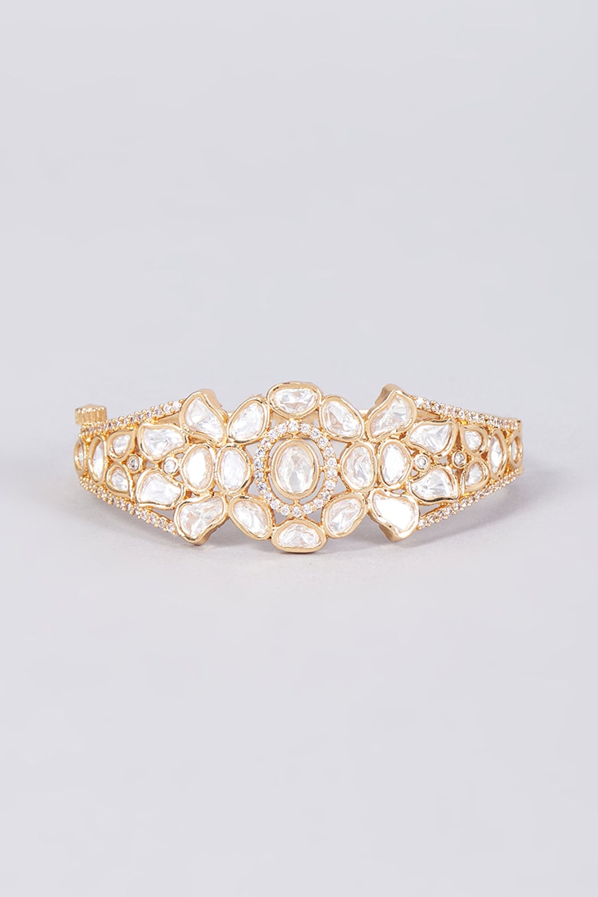 Gold Plated Kundan Polki Bangle