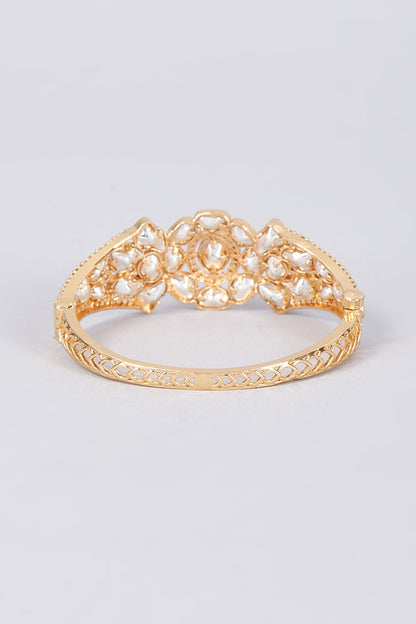 Gold Plated Kundan Polki Bangle