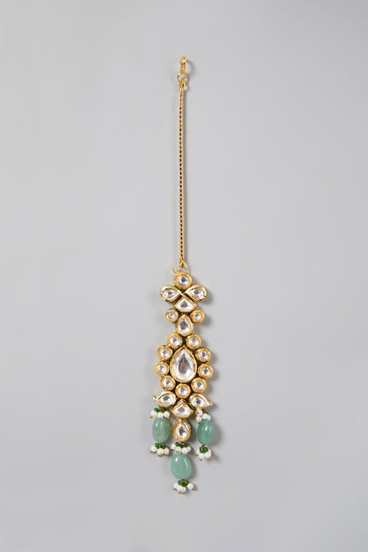 Gold Plated Kundan Polki Long Necklace Set
