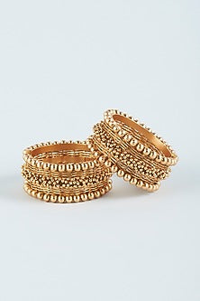 Antique Gold Finish Ghungroo Bracelets (Set of 2)