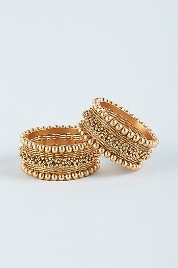 Antique Gold Finish Ghungroo Bracelets (Set of 2)
