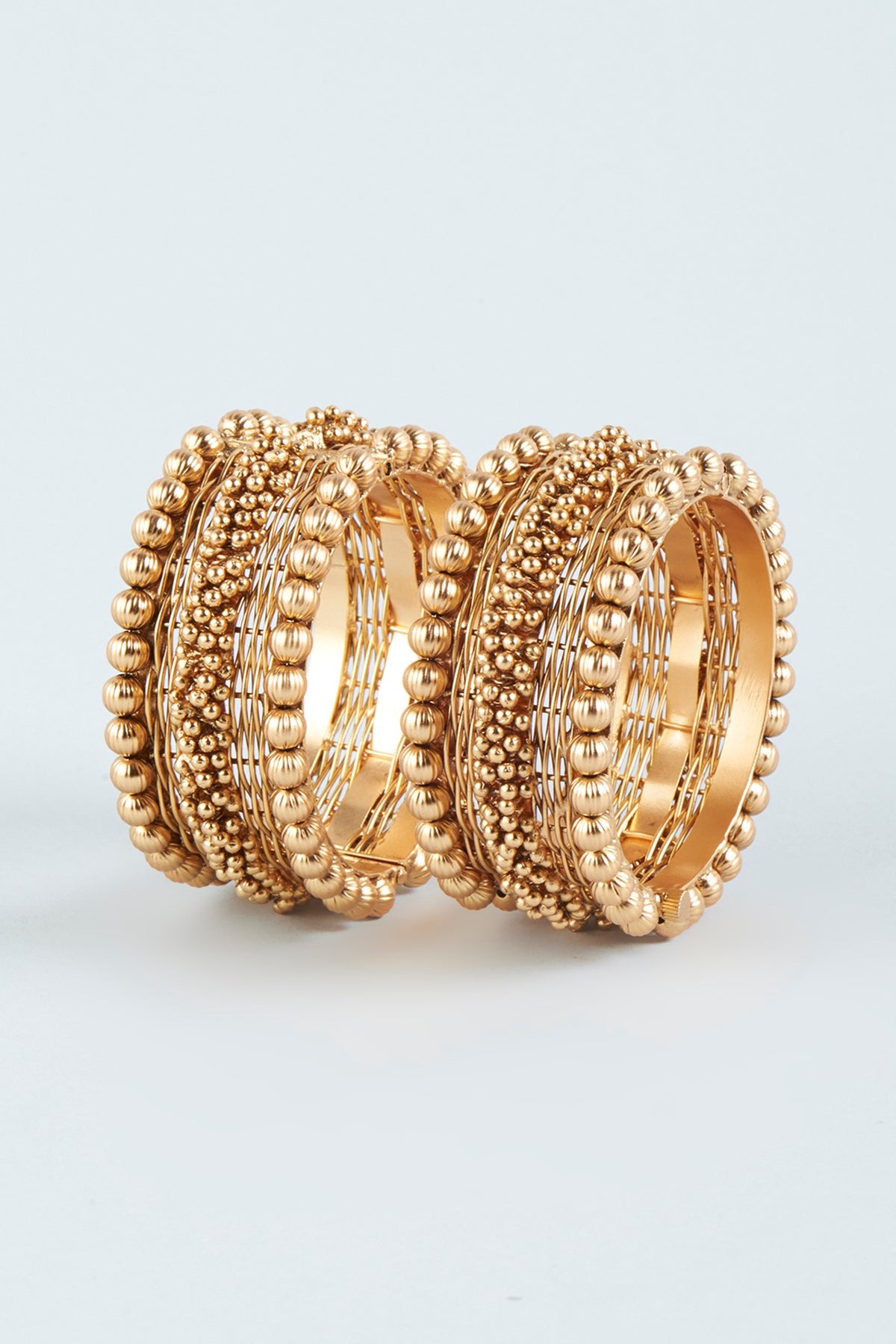 Antique Gold Finish Ghungroo Bracelets (Set of 2)
