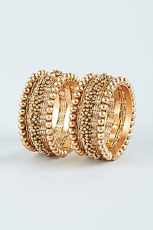 Antique Gold Finish Ghungroo Bracelets (Set of 2)
