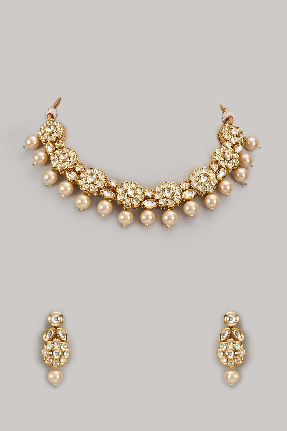 Gold Plated Kundan Polki Necklace Set