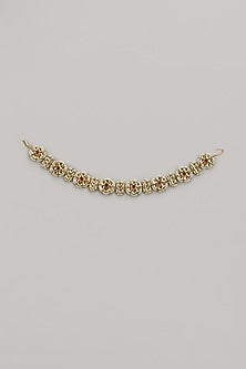Gold Plated Kundan Polki & Ruby Mathapatti