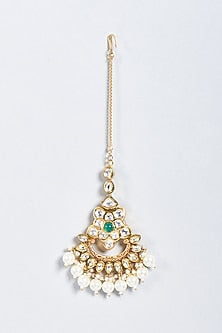 Gold Plated Kundan Polki Maang Tikka