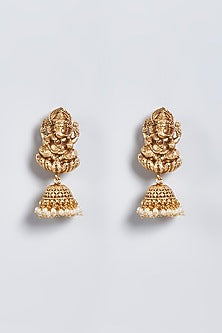 Gold Finish Ganesh Pendant Necklace Set