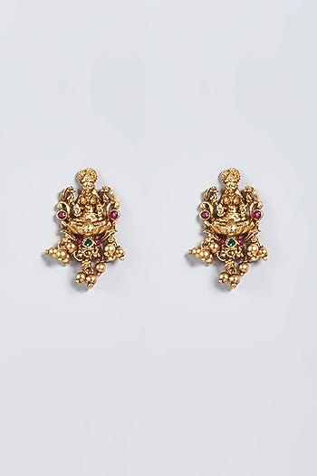 Gold Finish Lakshmi Pendant Necklace Set