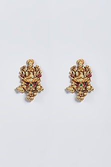 Gold Finish Lakshmi Pendant Necklace Set
