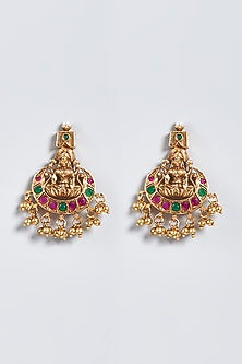 Antique Gold Finish Lakshmi Pendant Necklace Set