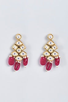Gold Finish Ruby Choker Necklace Set