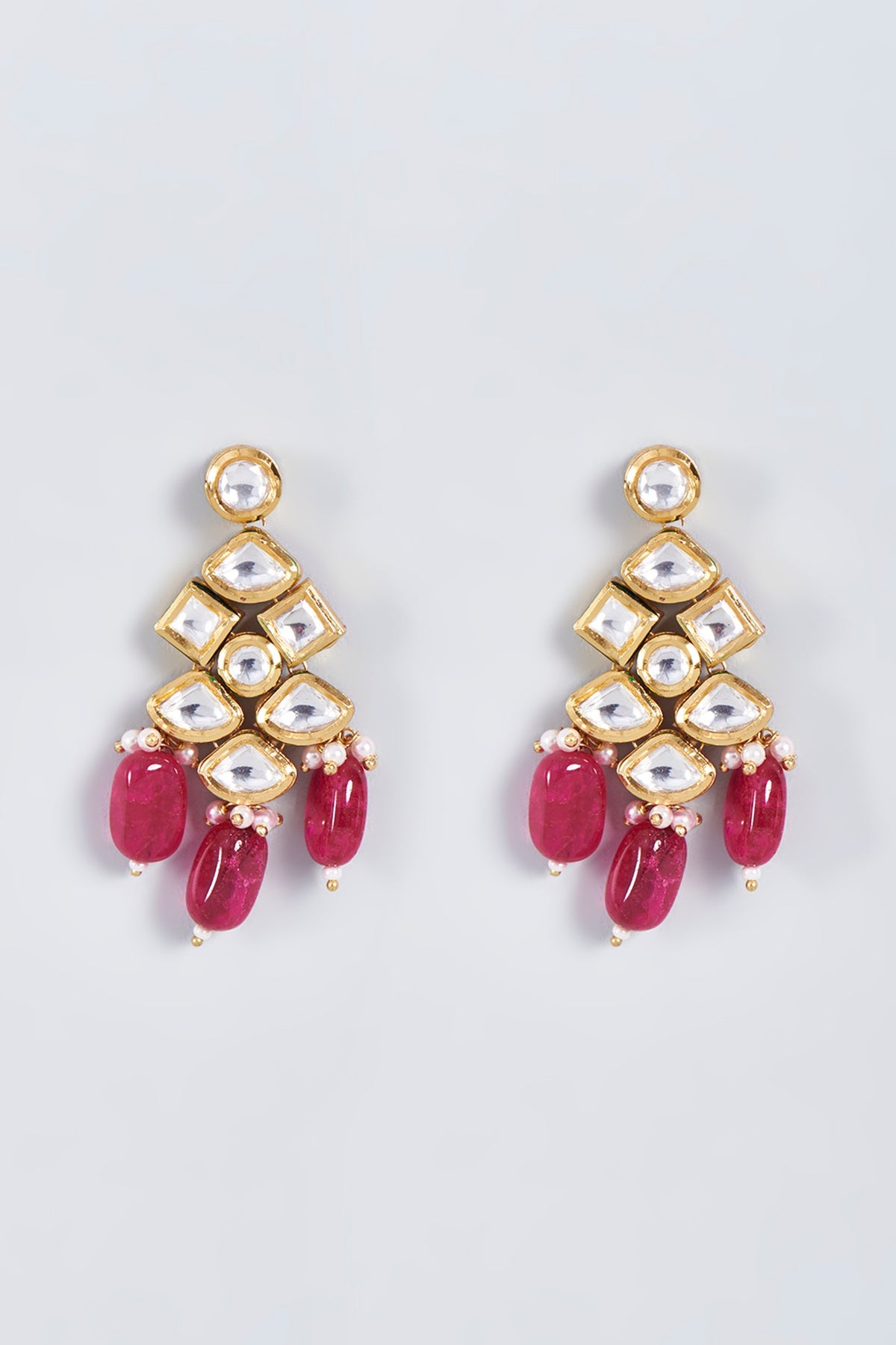 Gold Finish Ruby Choker Necklace Set