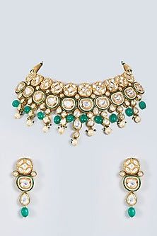 Gold Plated Beaded Necklace Set