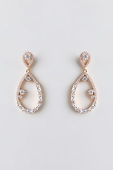 Gold Plated Cubic Zirconia Dangler Earrings