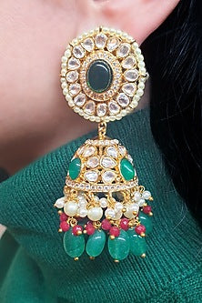 Gold Plated Handcrafted Pearl Jhumka Earrings