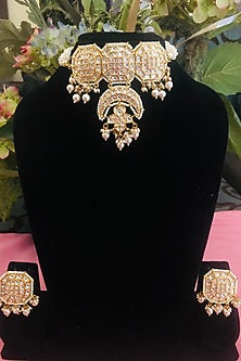 Gold Plated Handcrafted Polki Choker Necklace Set