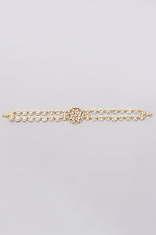Gold Plated Kundan Polki & Pearls Matha Patti