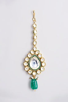 Gold Plated Kundan Polki Maang Tikka
