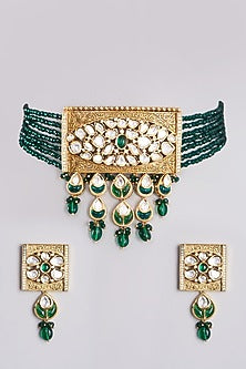 Gold Plated Layered Choker Necklace Set