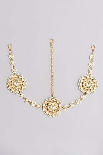 Gold Plated Kundan Polki Sheeshphool