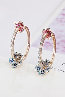Gold Plated Cubic Zirconia Hoop Earrings