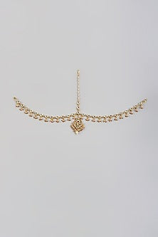 Gold Plated Kundan Polki & Red Stone Mathapatti