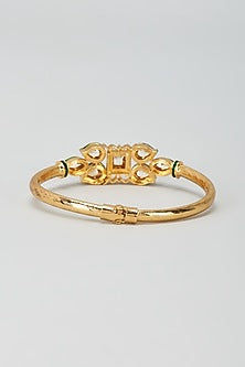 Gold Plated Kundan Polki Meenakari Bracelet