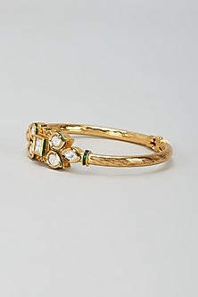 Gold Plated Kundan Polki Meenakari Bracelet