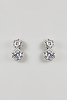 White Gold Finish Cubic Zirconia Necklace Set