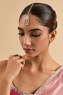 Gold Plated Kundan Polki Maang Tikka