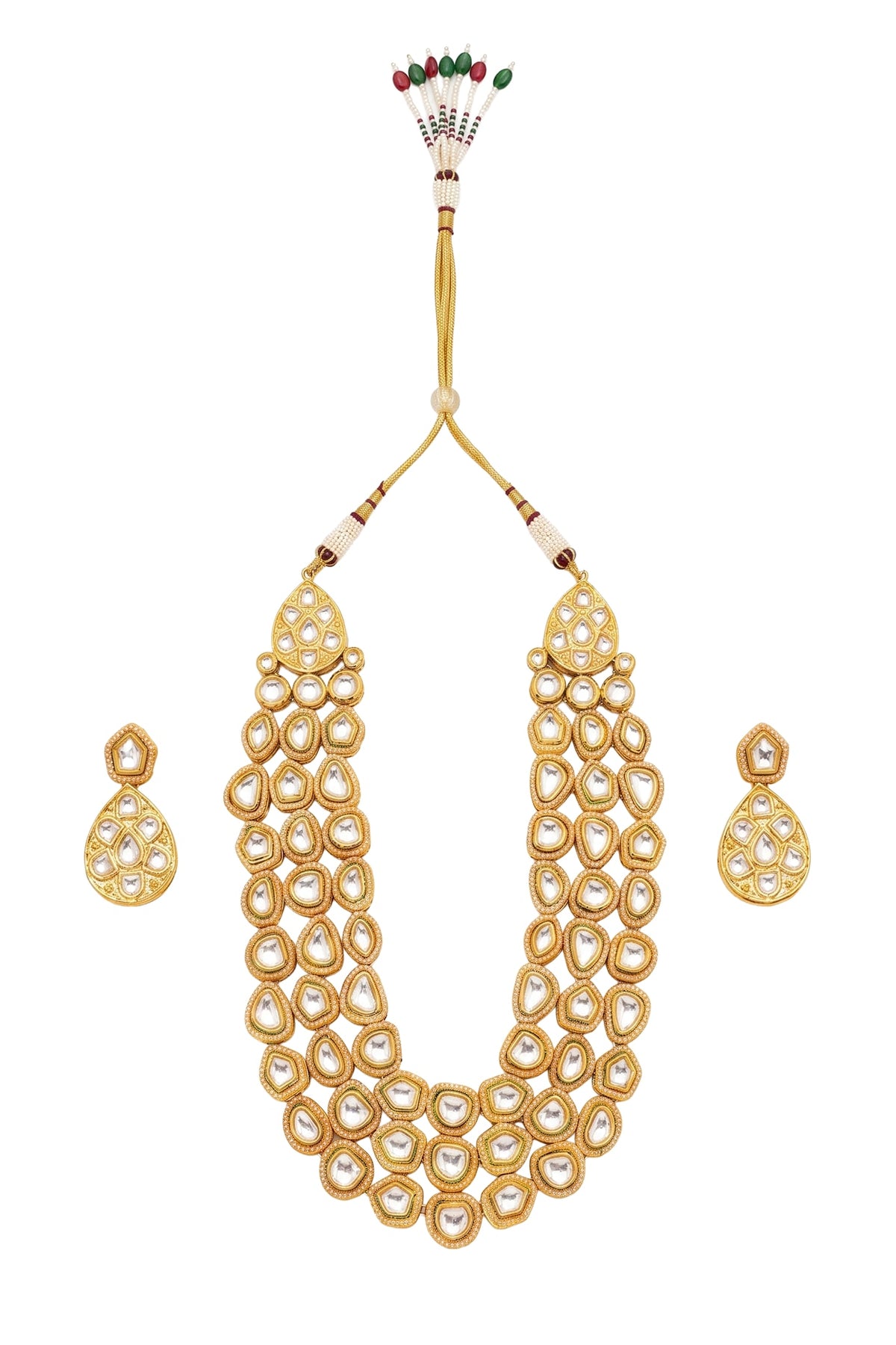 Gold Plated Kundan Polki Collar Necklace Set