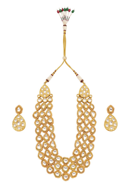 Gold Plated Kundan Polki Collar Necklace Set