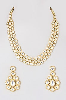 Gold Plated Kundan Polki Long Necklace