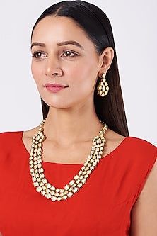 Gold Plated Kundan Polki Long Necklace