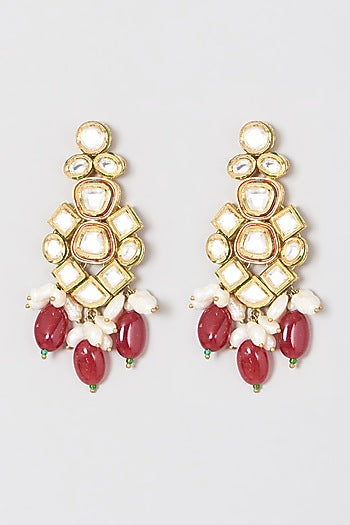 Gold Plated Kundan Polki Necklace Set