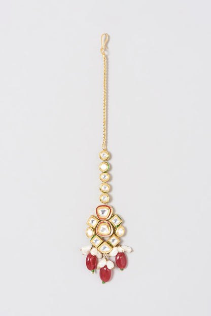 Gold Plated Kundan Polki Necklace Set