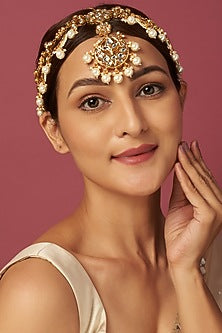 Gold Plated Kundan Polki Matha Patti