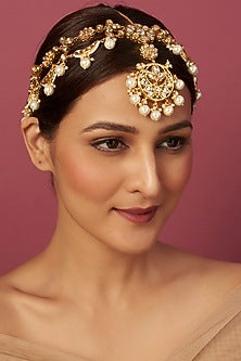 Gold Plated Kundan Polki Matha Patti