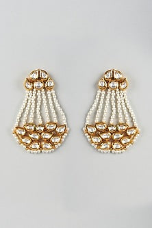 Gold Plated Kundan Polki Earrings
