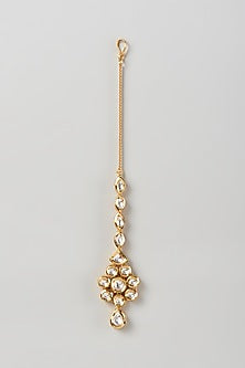 Gold Plated Kundan Polki Maang Tikka