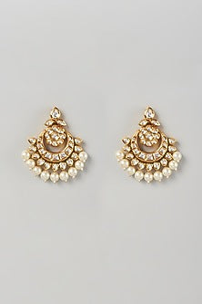 Gold Plated Pearls Chandbali Earrings
