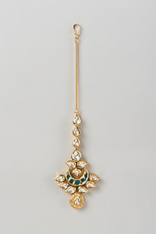 Gold Plated Kundan Polki Maang Tikka