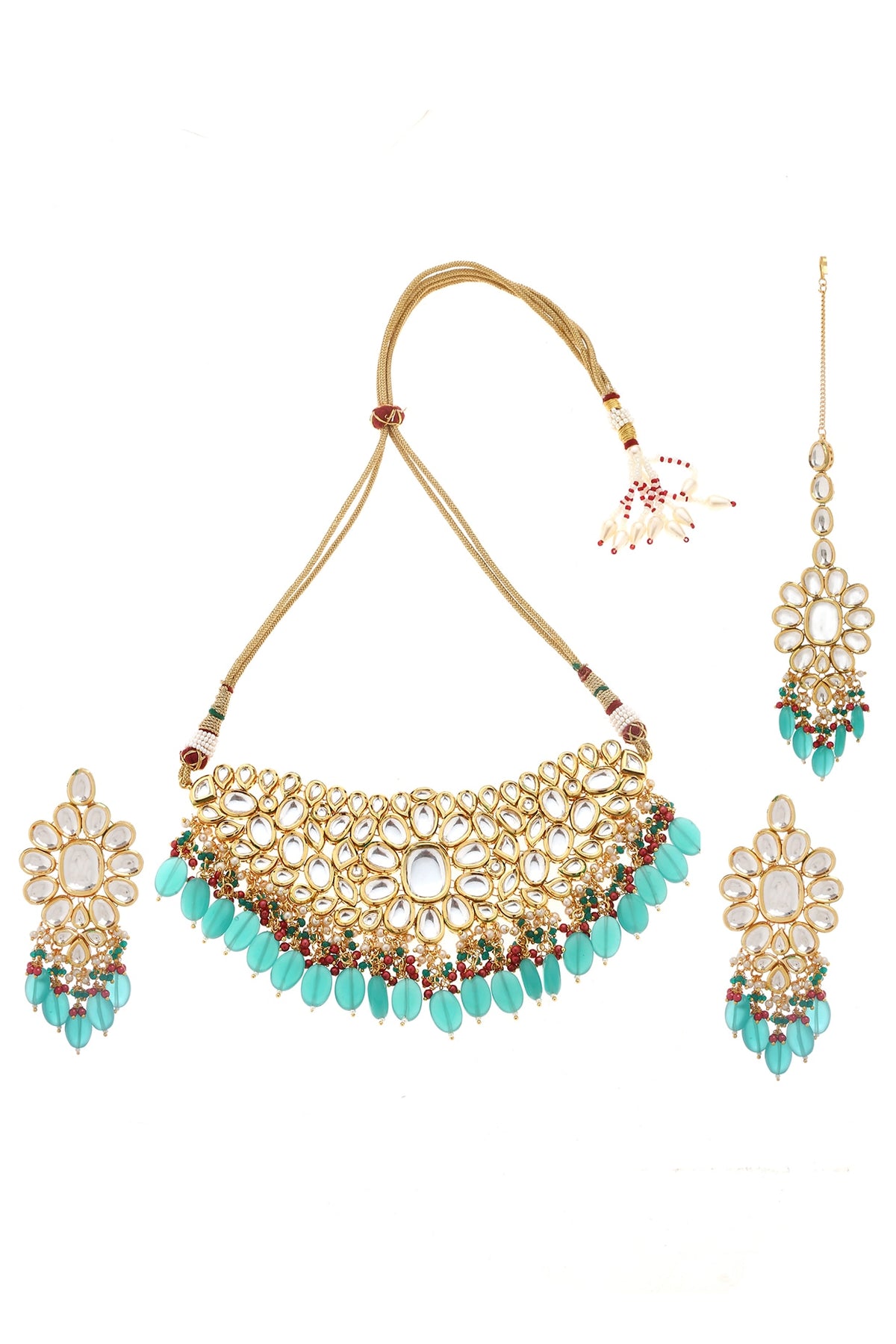 Gold Plated Agate Beads Necklace Set