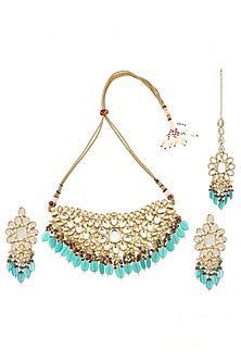 Gold Plated Agate Beads Necklace Set