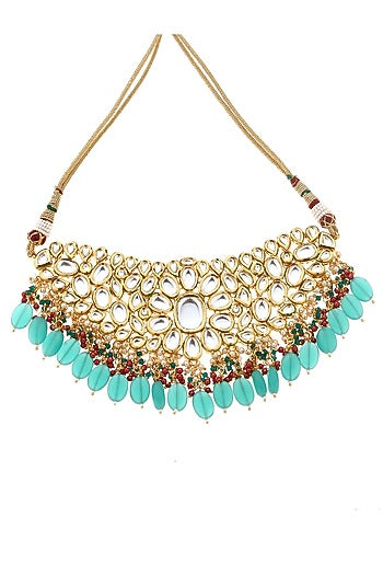 Gold Plated Agate Beads Necklace Set