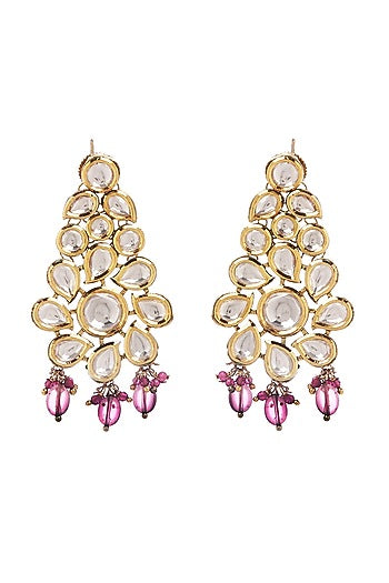 Gold Plated Ruby Beads Necklace Set
